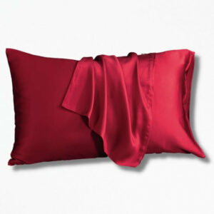 Housse de Coussin Rectangulaire RougeFramboise de Soie